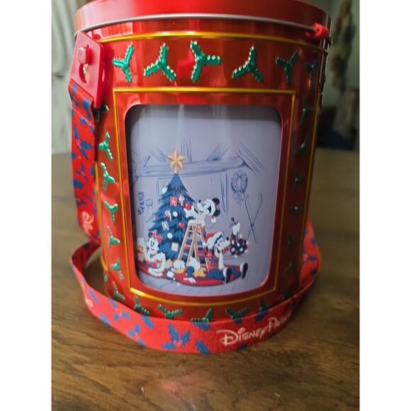 Disney Parks 2022 Holiday Christmas Mickey & Friends Musical Tin Popcorn Bucket - Picture 6 of 16